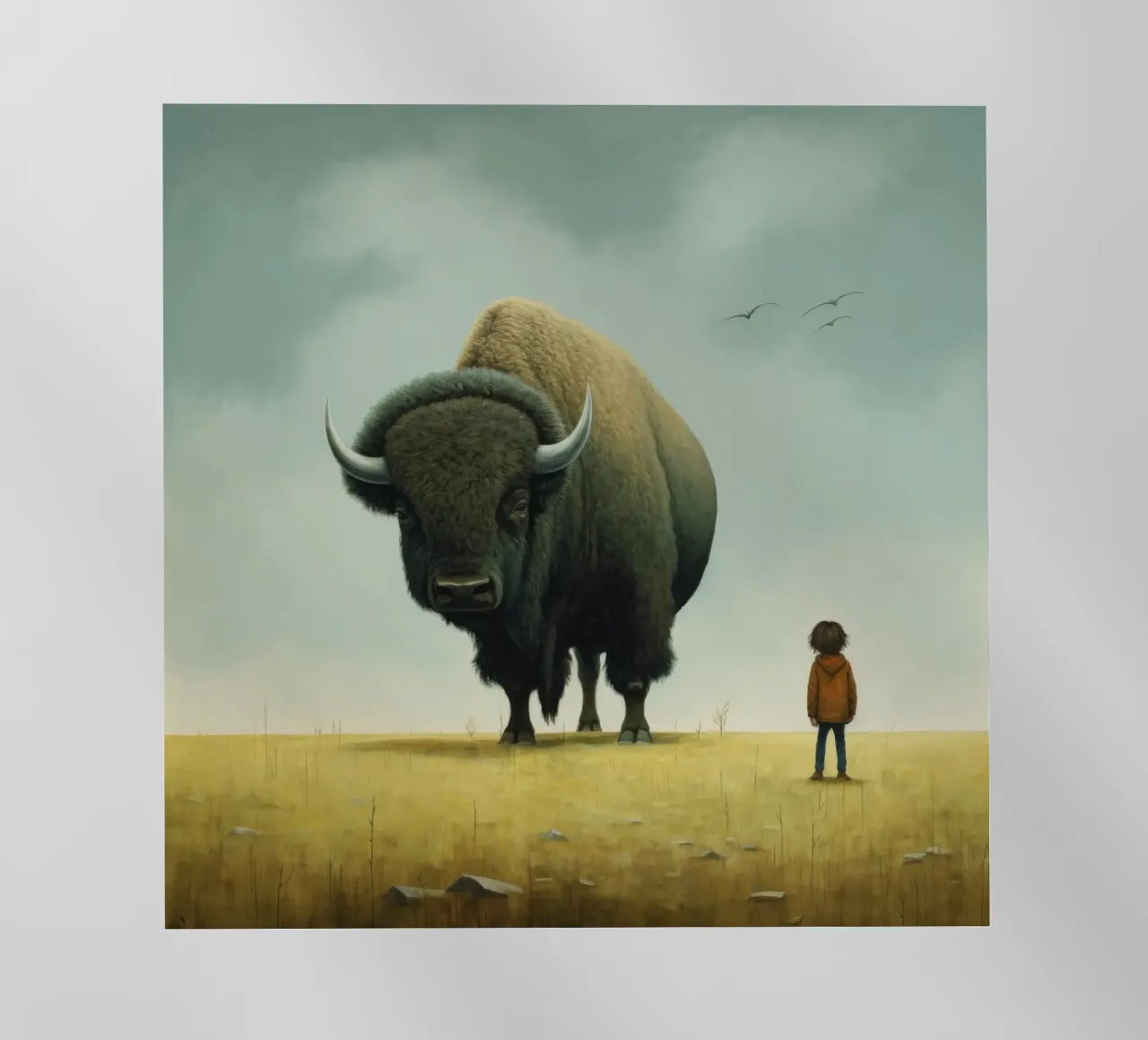 Minimo Bison pellicola backlit da Minimal Animal Art