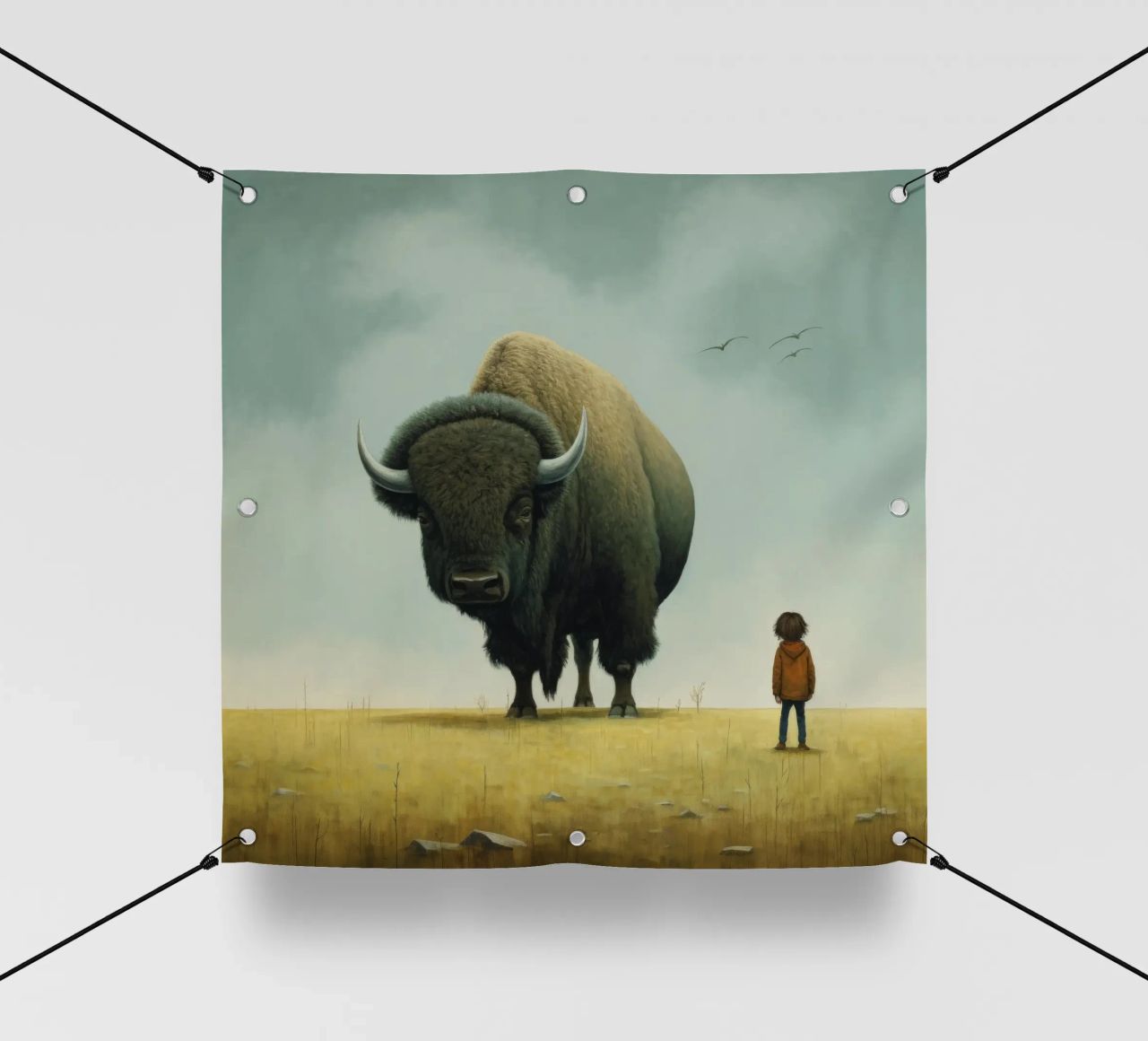 Bisonte minimo 3 telo in pvc da Minimal Animal Art