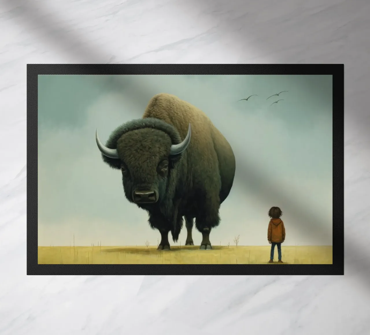 Minimal Bison 3 Fußmatte von Minimal Animal Art