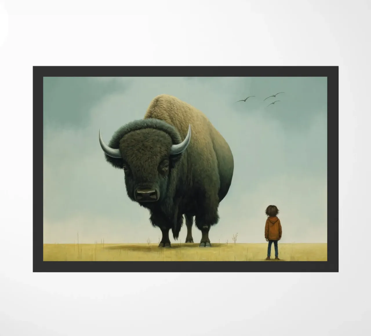 Minimal Bison 3 Fußmatte von Minimal Animal Art