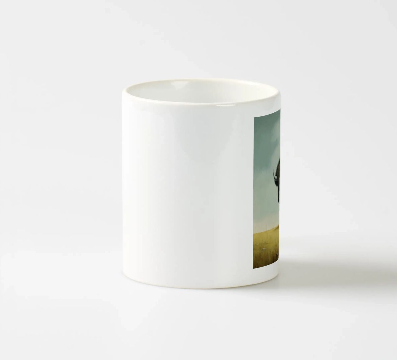 Bisonte minimo 3 tazza in ceramica da Minimal Animal Art