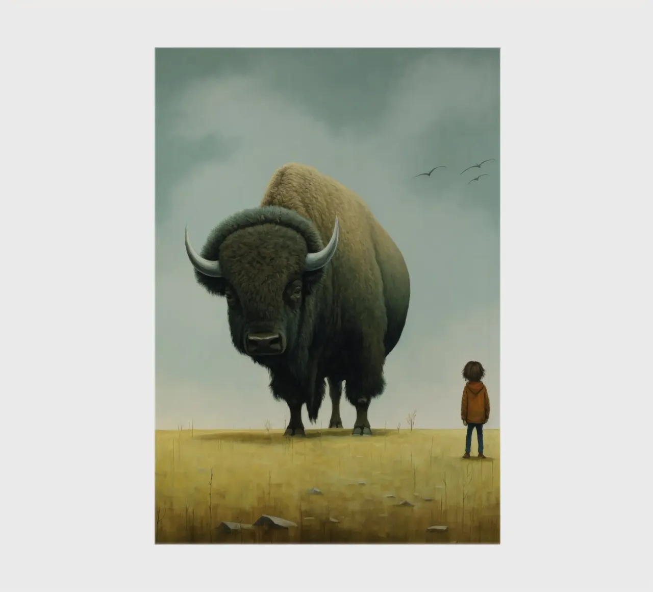 Minimal Bison 3 notebook by Minimal Animal Art