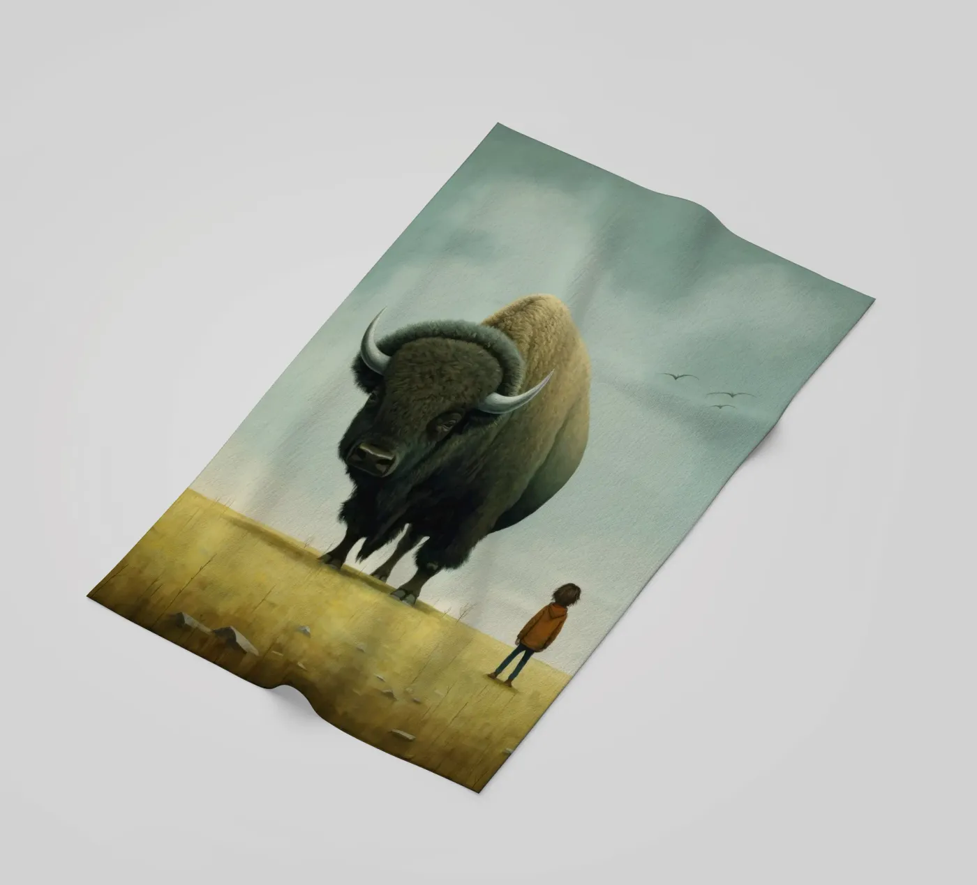 Minimo Bison telo mare da Minimal Animal Art