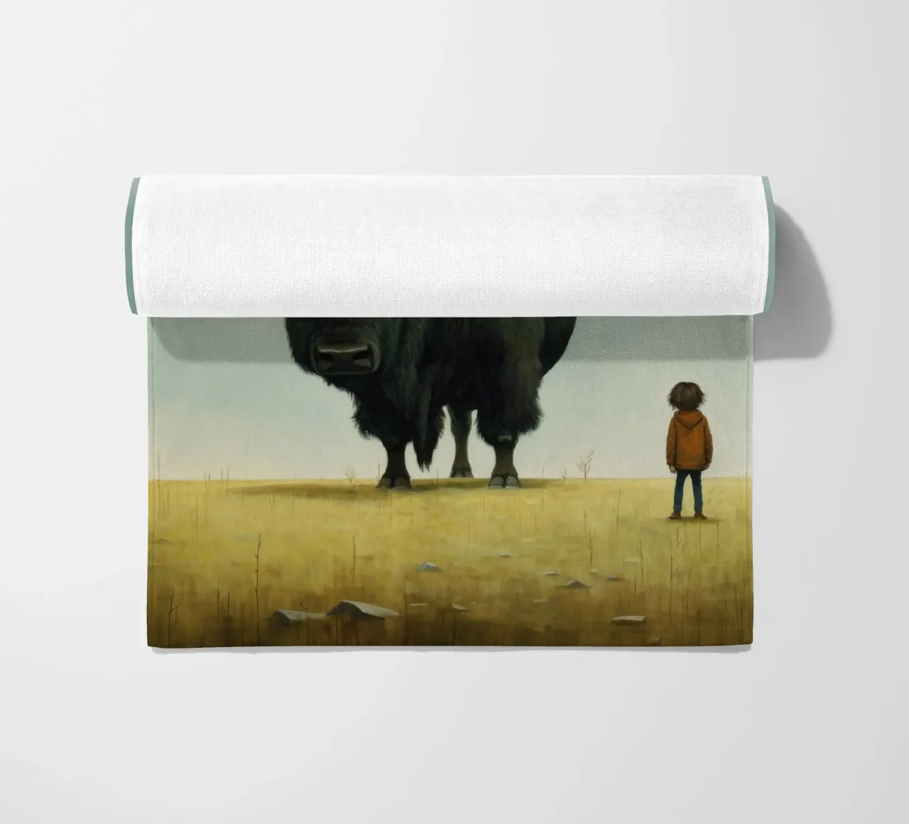 Minimal Bison 3 Strandtuch von Minimal Animal Art