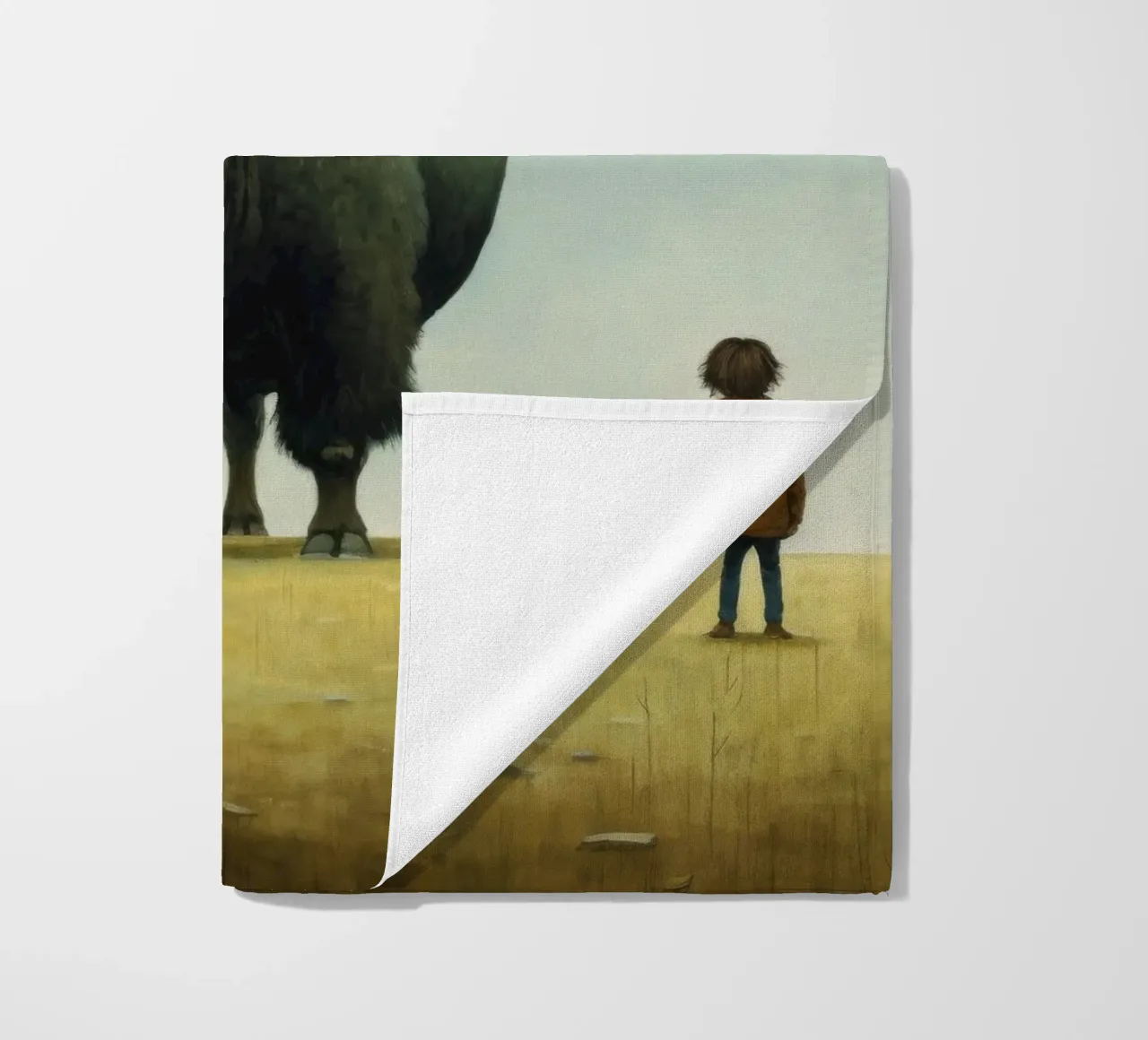 Bisonte minimo 3 telo mare da Minimal Animal Art