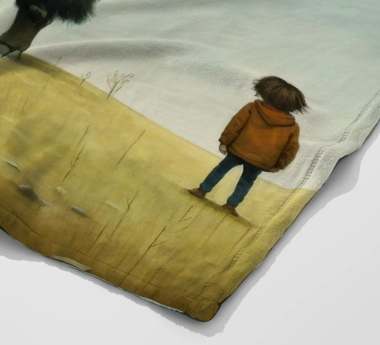 Bisonte minimo 3 coperta in pile da Minimal Animal Art