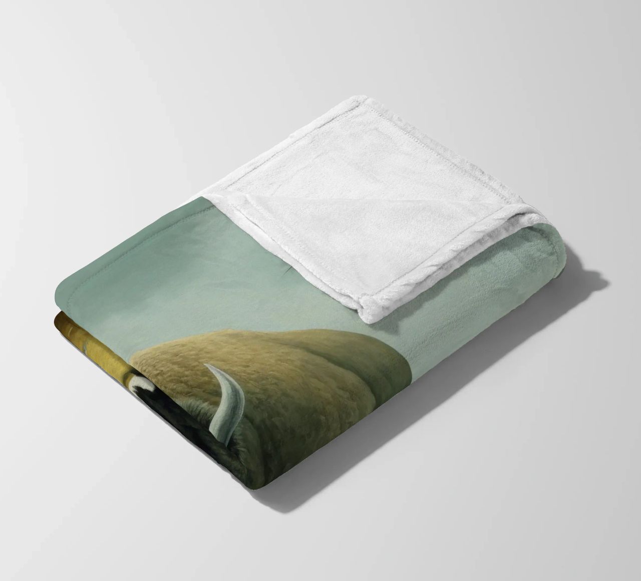Bisonte minimo 3 coperta in pile da Minimal Animal Art