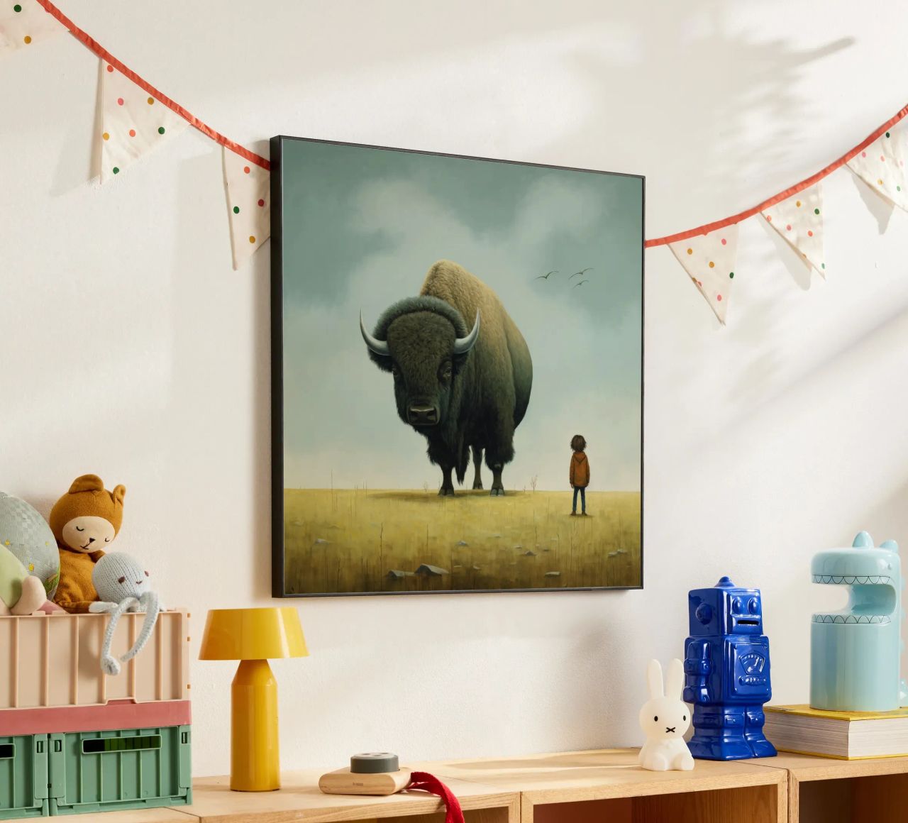 Bisonte minimo 3 alluminio dibond da Minimal Animal Art
