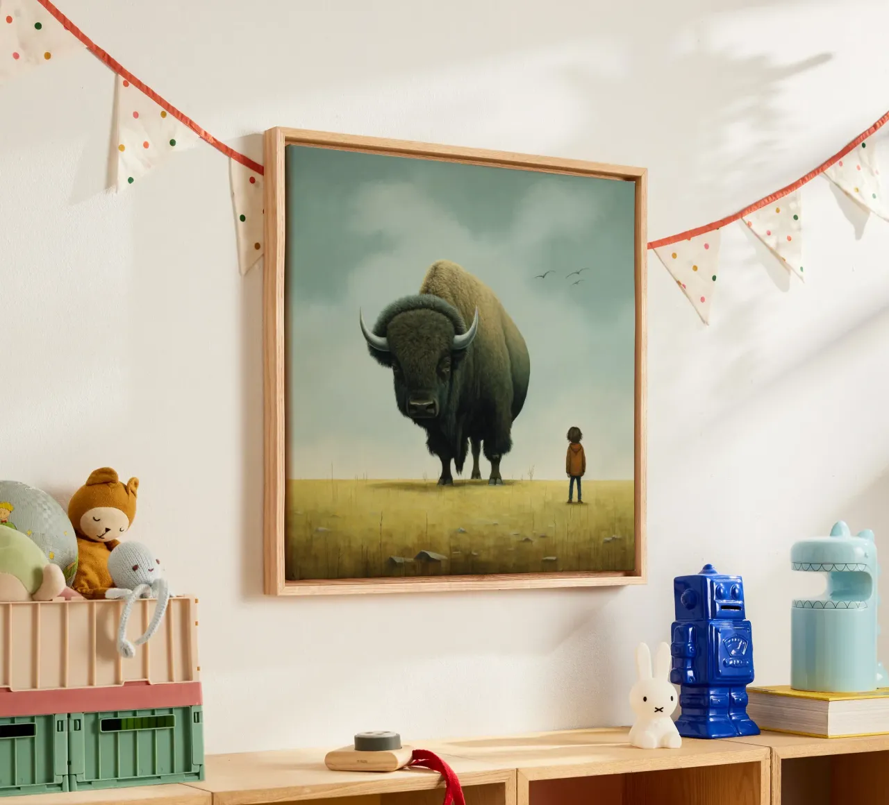 Bisonte mínimo 3 lienzo de Minimal Animal Art