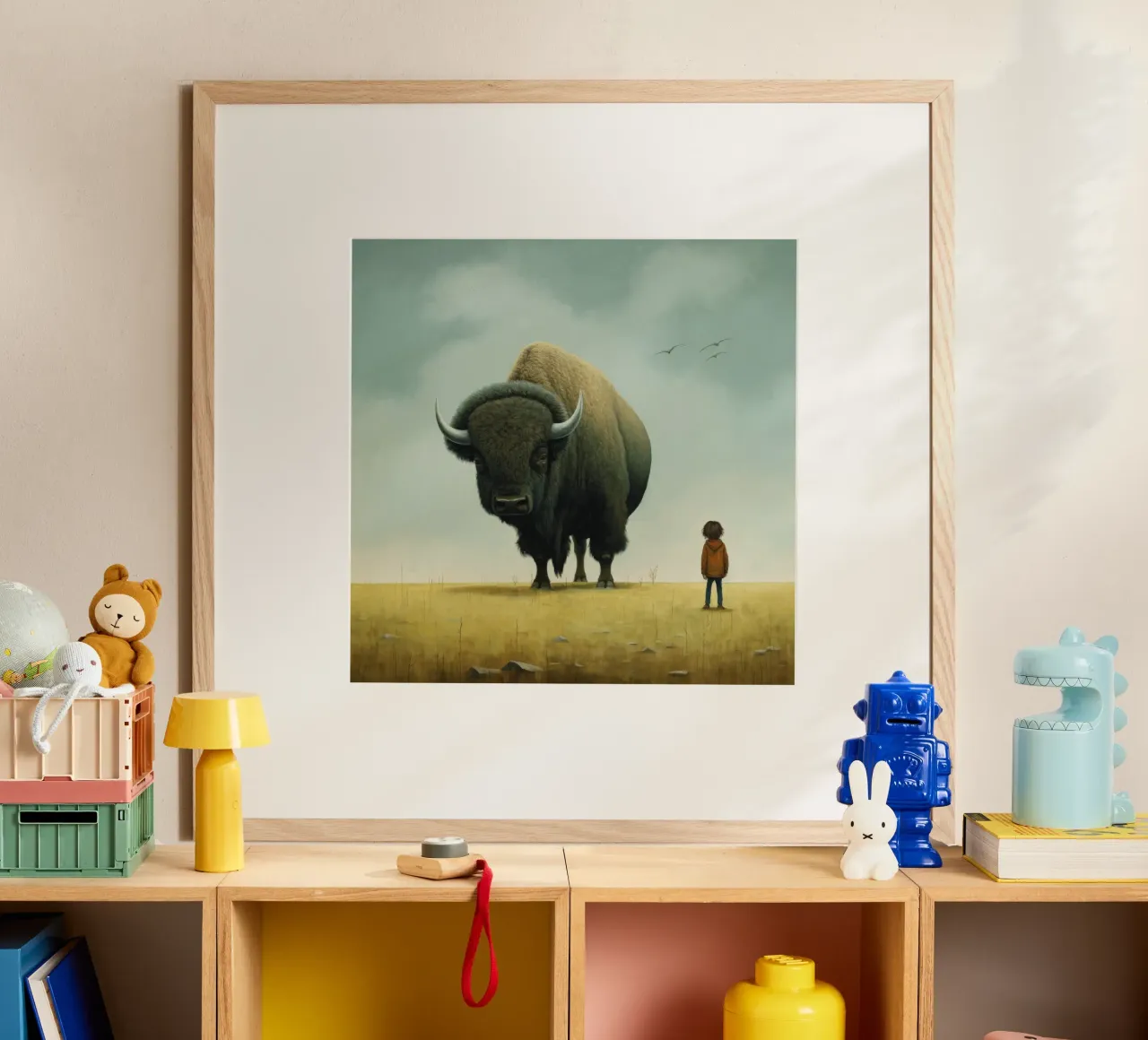 Bisonte minimo 3 carta hahnemühle da Minimal Animal Art