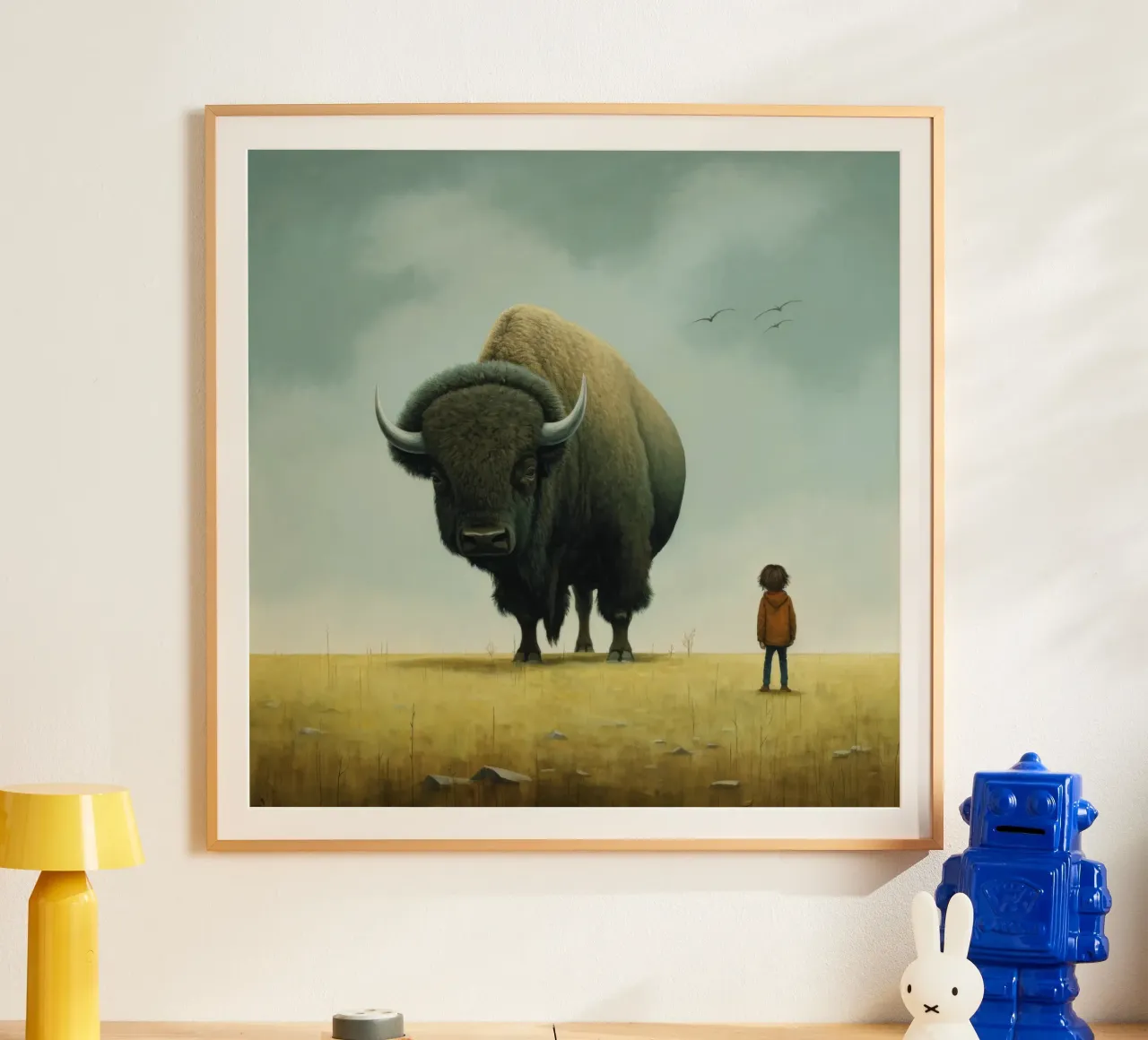 Bisonte minimo 3 carta hahnemühle da Minimal Animal Art