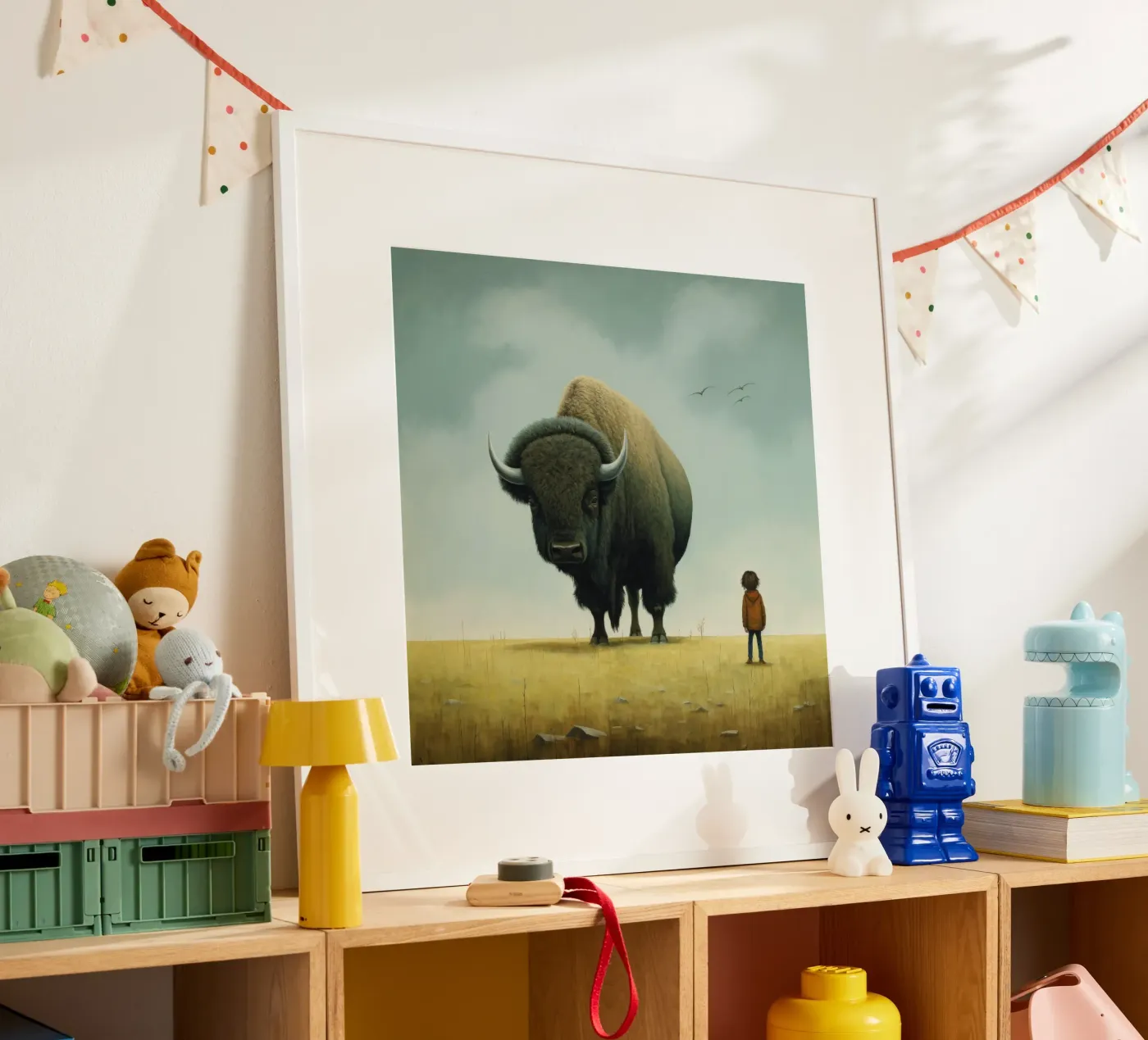 Minimo Bison poster da Minimal Animal Art