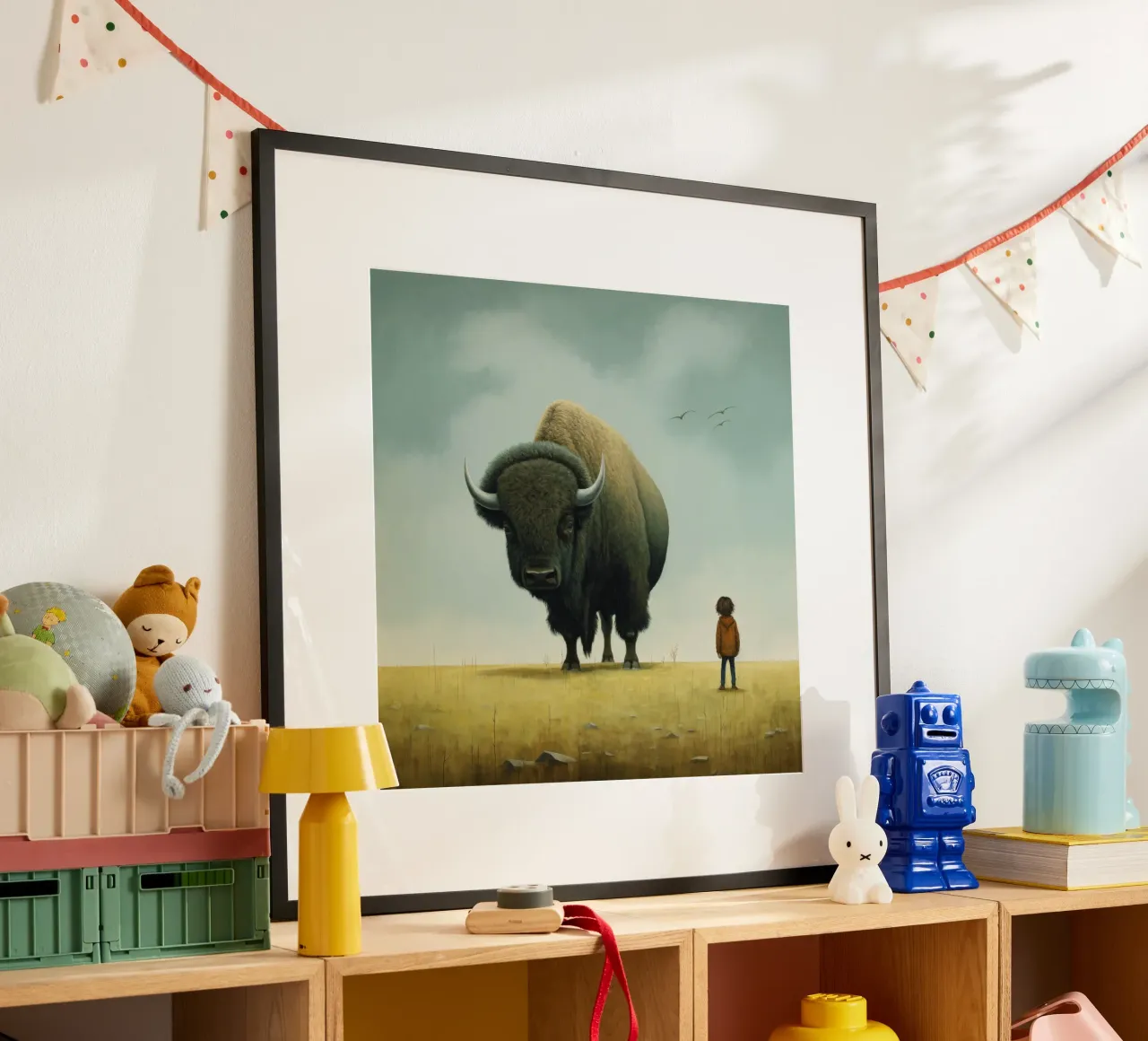Bisonte minimo 3 poster da Minimal Animal Art