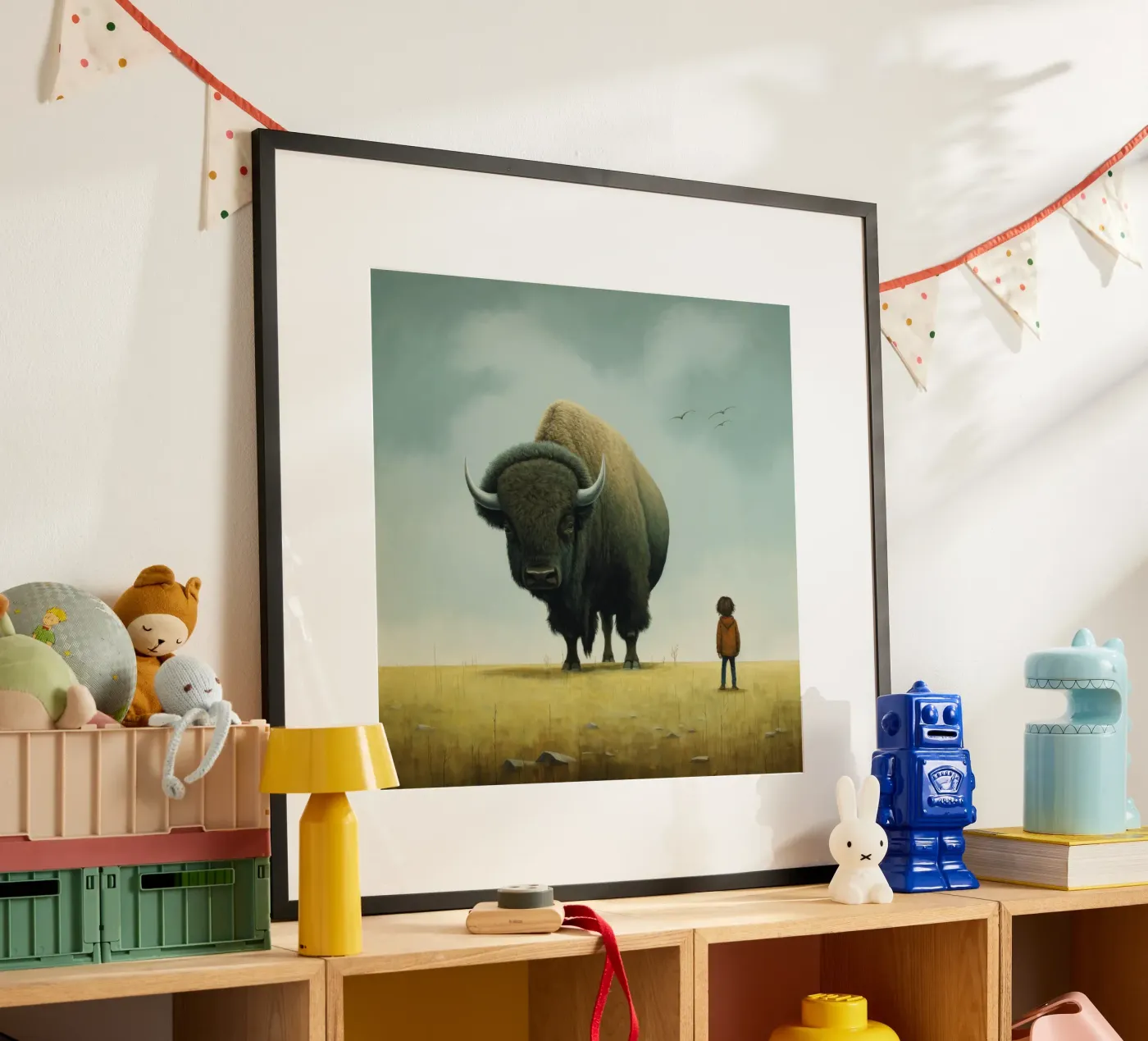 Minimo Bison poster da Minimal Animal Art