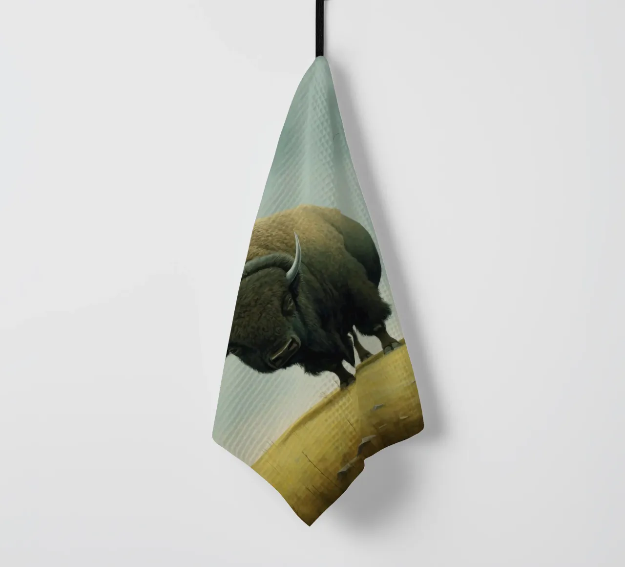 Bisonte minimo 3 canovaccio da cucina da Minimal Animal Art