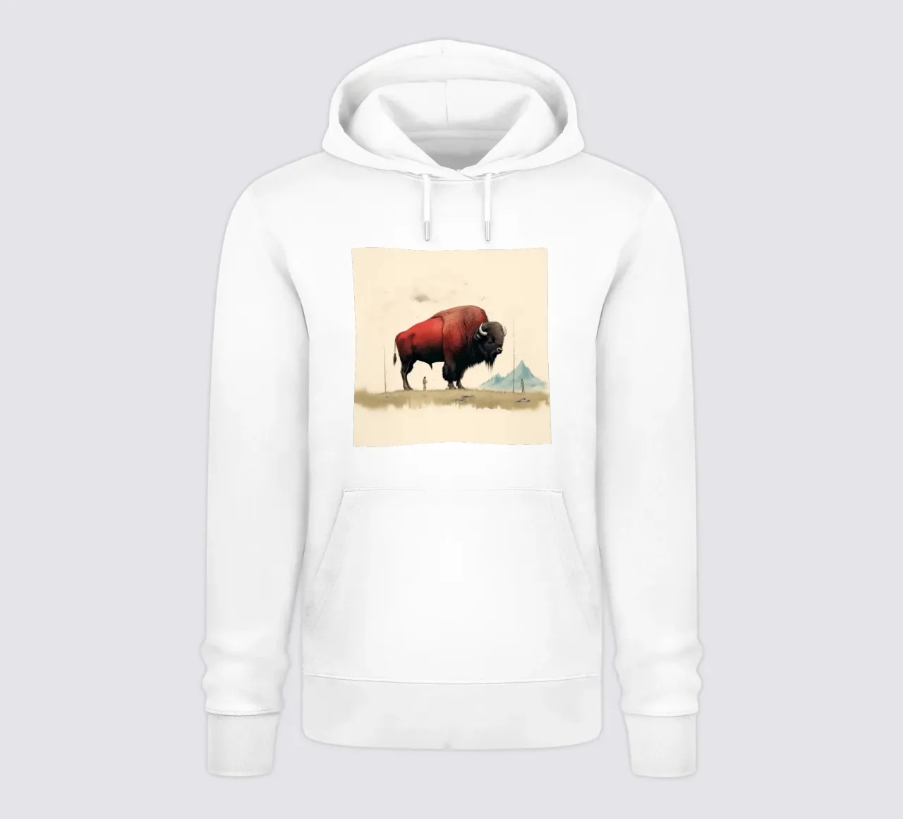 Minimal Bison 4 Hoodie von Minimal Animal Art