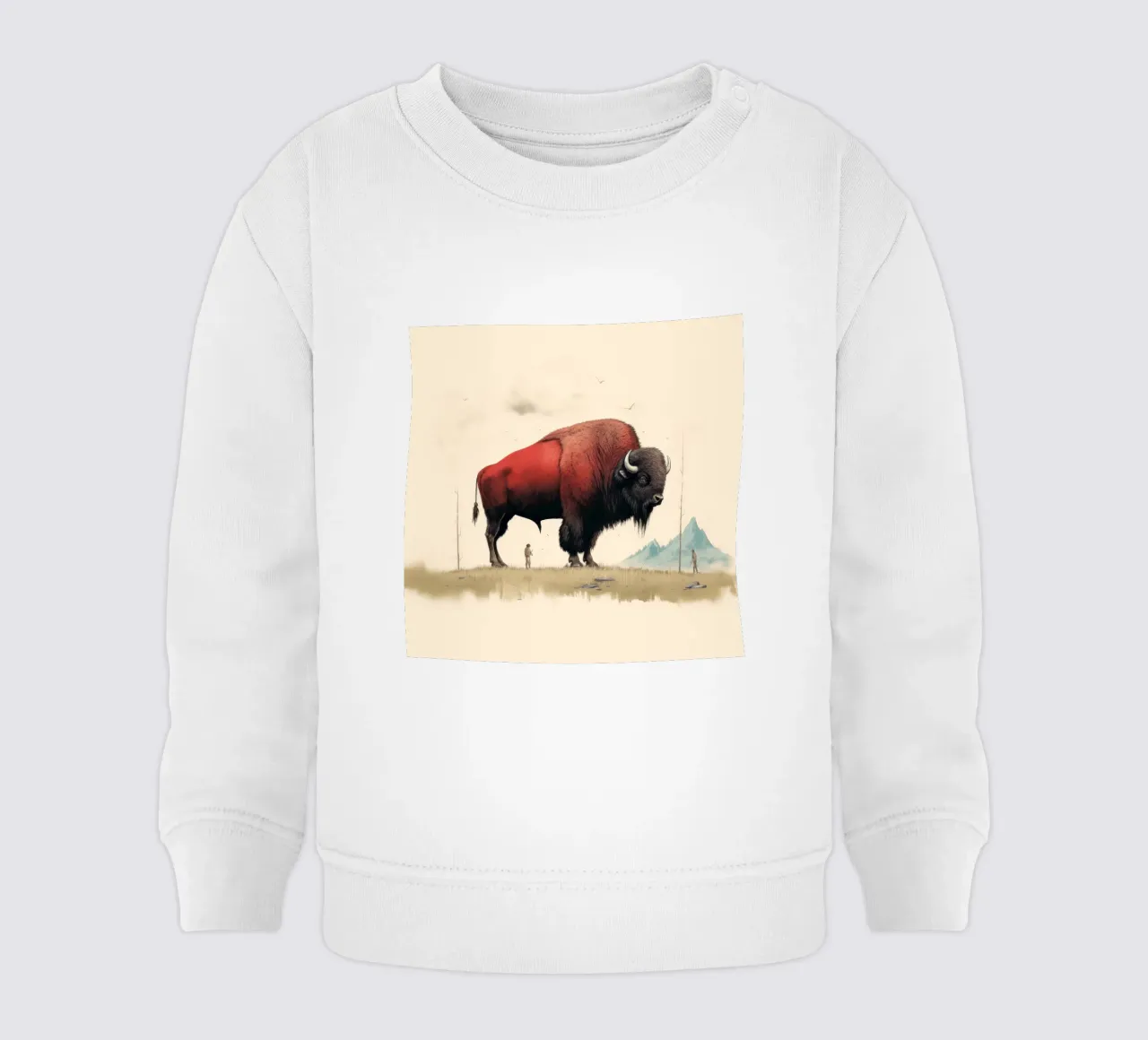 Bisonte minimo 4 felpa neonato da Minimal Animal Art