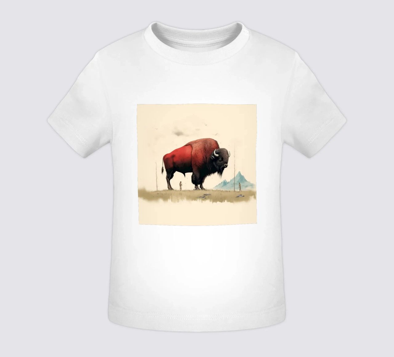 Bisonte minimo 4 maglietta neonato da Minimal Animal Art