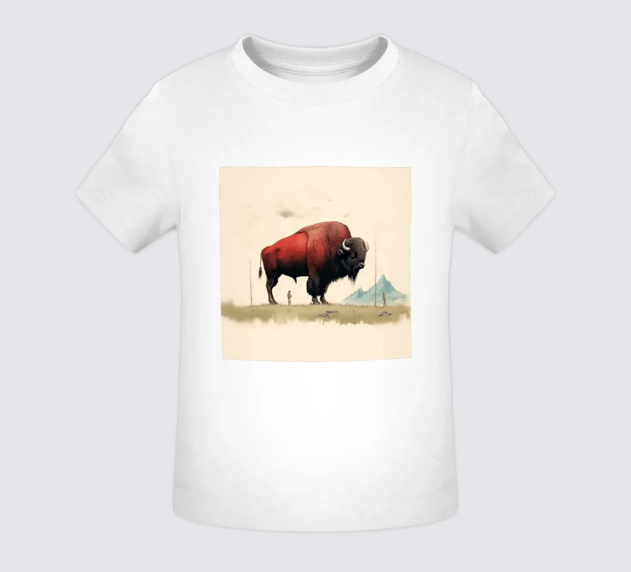 Bisonte minimo 4 maglietta neonato da Minimal Animal Art