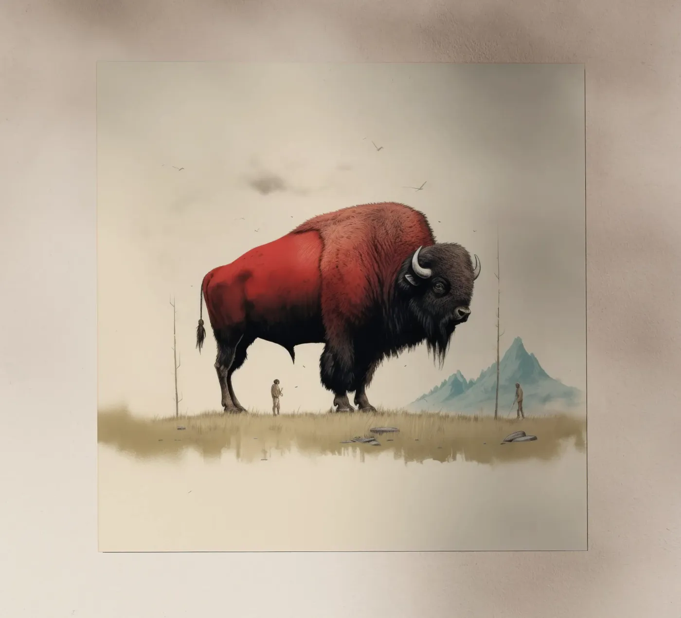 Minimo Bison pellicola backlit da Minimal Animal Art