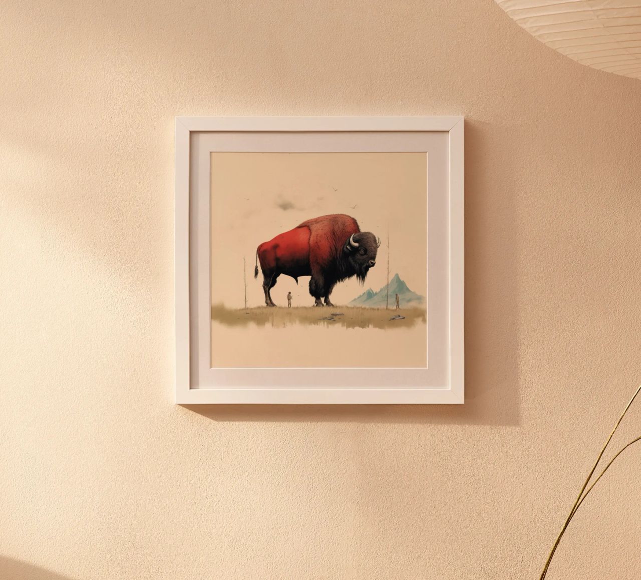 Bisonte minimo 4 carta hahnemühle da Minimal Animal Art