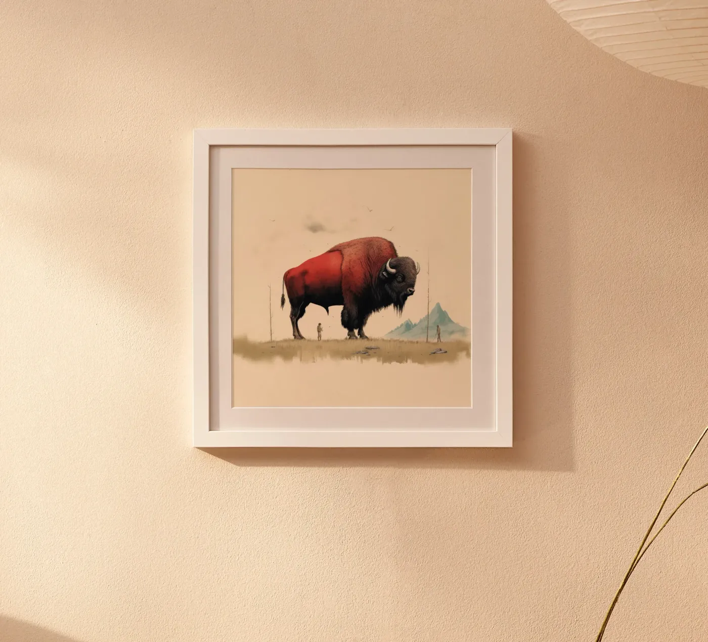 Minimo Bison poster da Minimal Animal Art