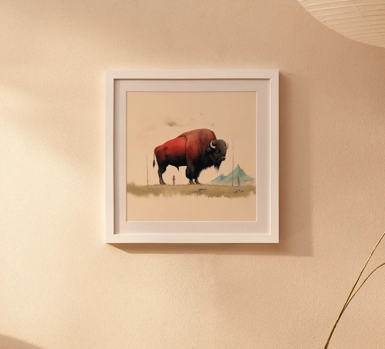 Bisonte minimo 4 poster da Minimal Animal Art