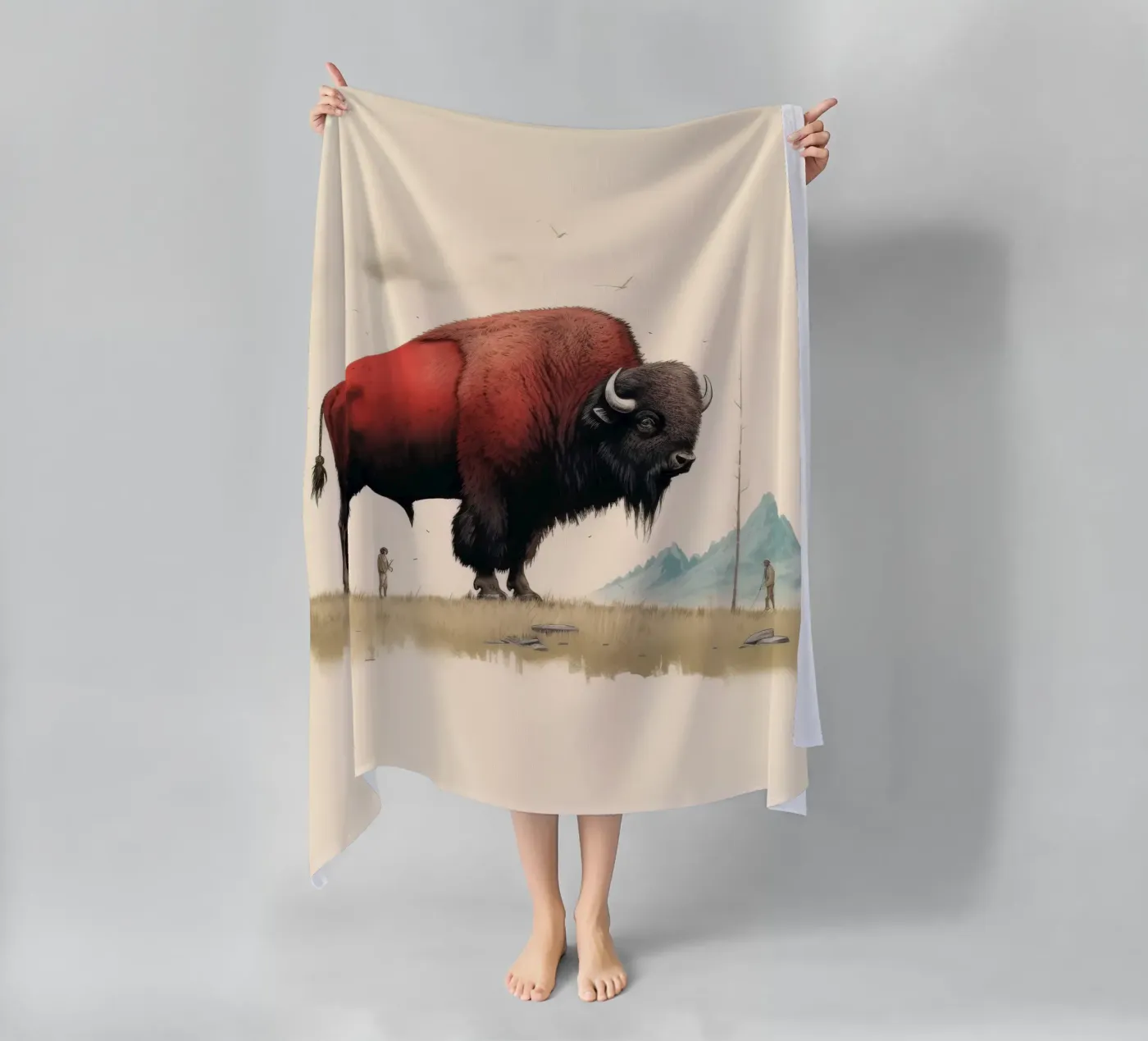 Minimo Bison telo mare da Minimal Animal Art