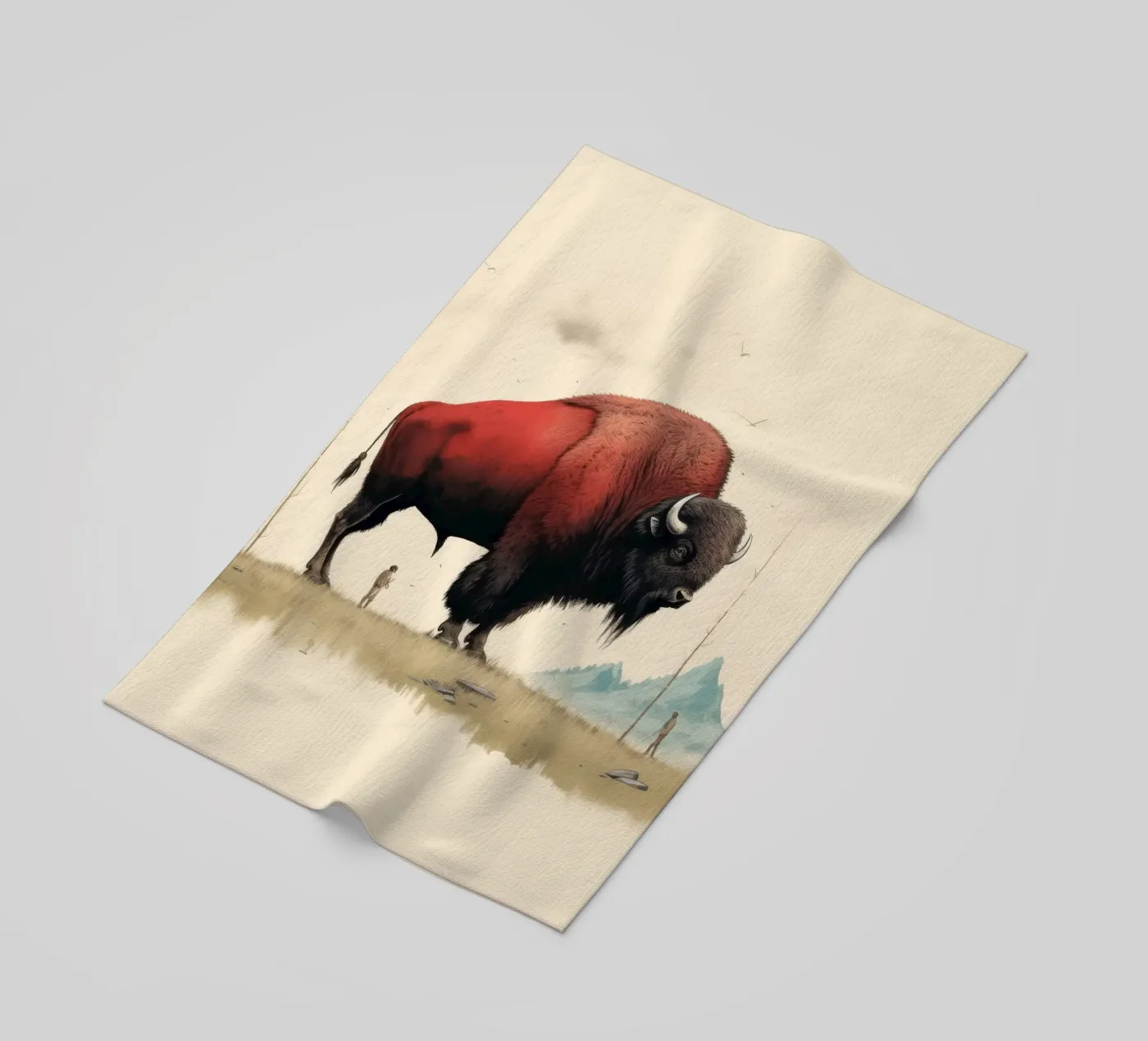 Minimo Bison telo mare da Minimal Animal Art