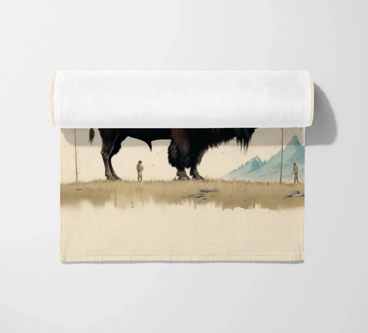 Bisonte minimo 4 telo mare da Minimal Animal Art