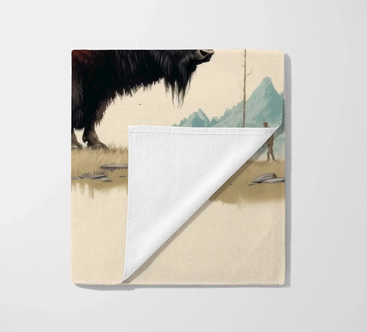 Bisonte minimo 4 telo mare da Minimal Animal Art