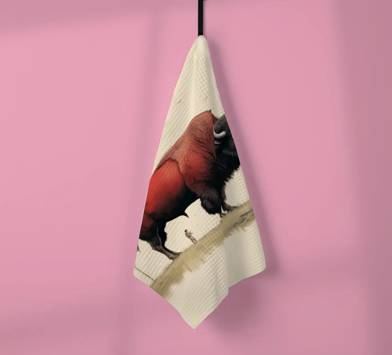 Bisonte mínimo 4 paño de cocina de Minimal Animal Art