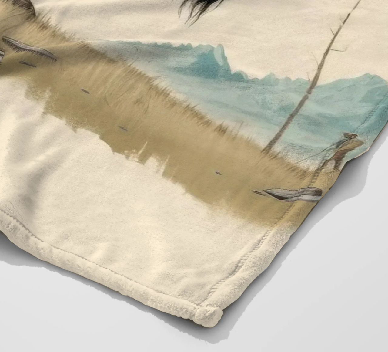Bisonte minimo 4 coperta in pile da Minimal Animal Art