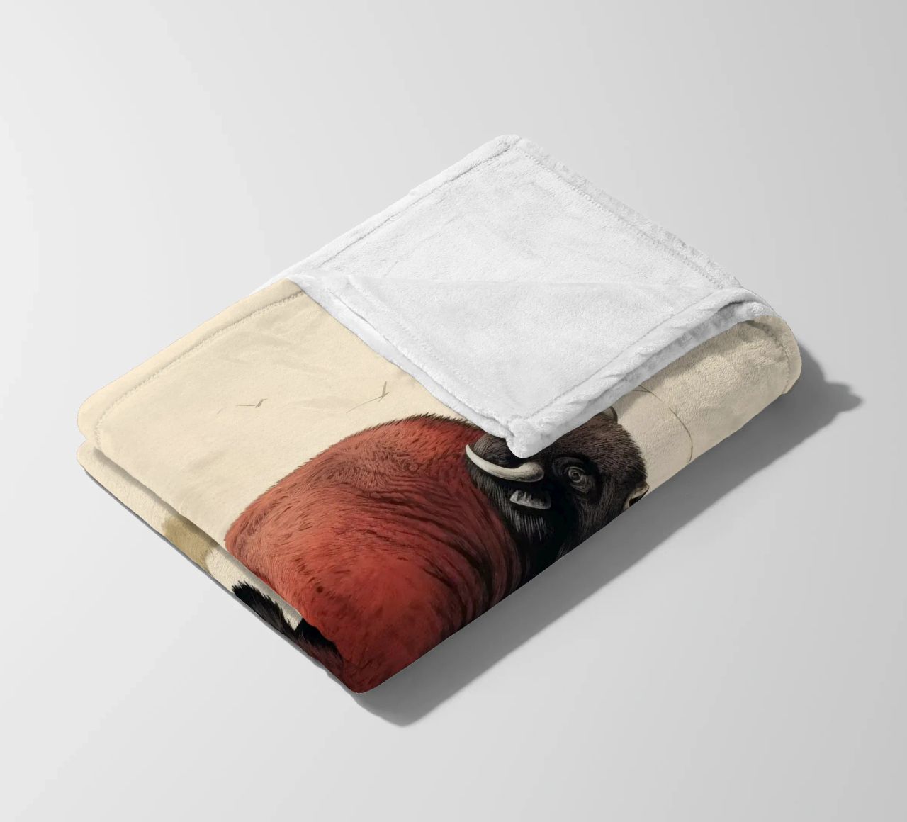 Bisonte minimo 4 coperta in pile da Minimal Animal Art