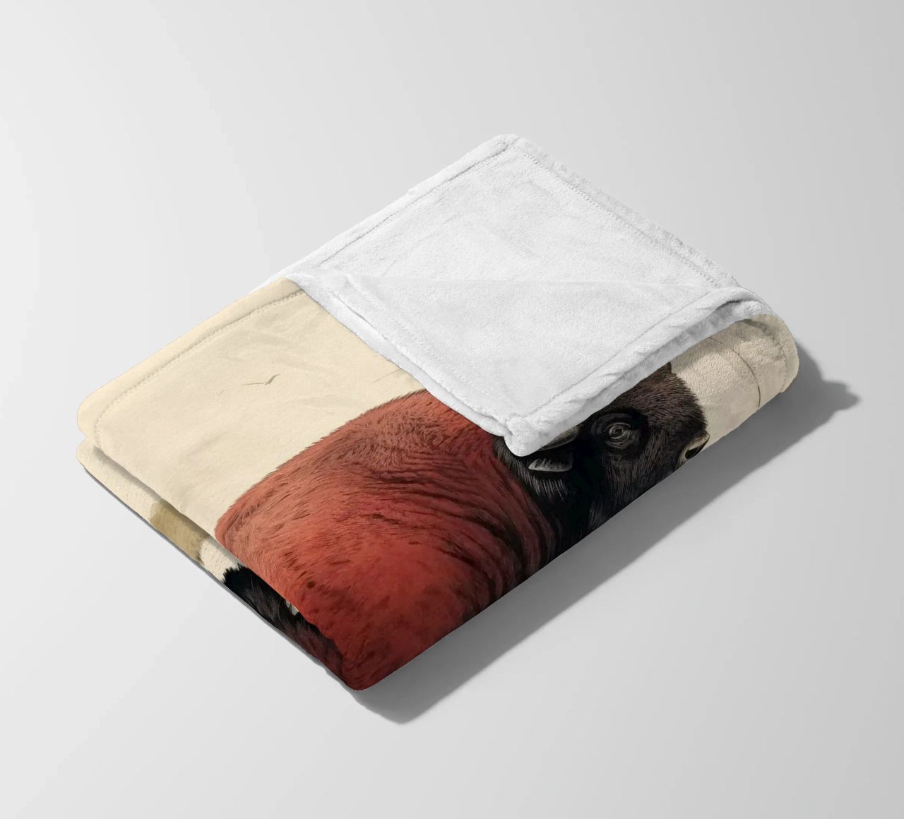 Bisonte minimo 4 coperta in pile da Minimal Animal Art