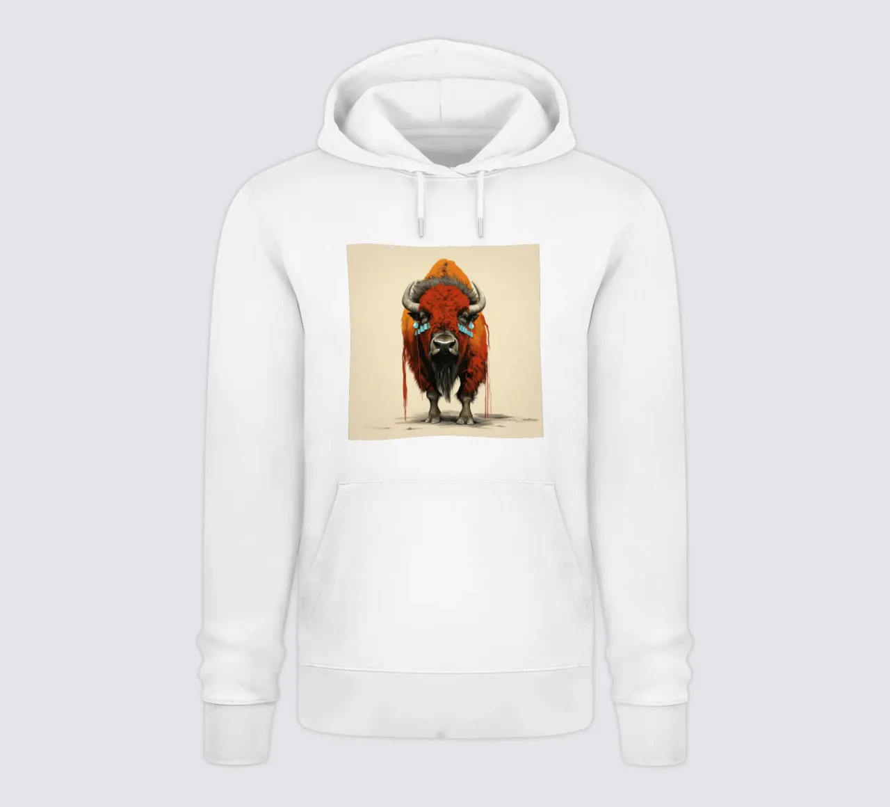 Bisonte minimo 1 felpa con cappuccio da Minimal Animal Art