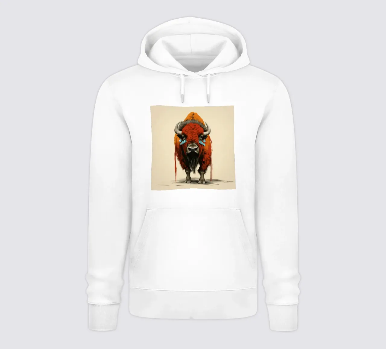 Bison minimal 1 sweat à capuche de Minimal Animal Art