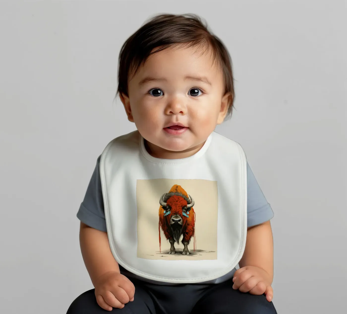 Minimal Bison Babylätzchen von Minimal Animal Art