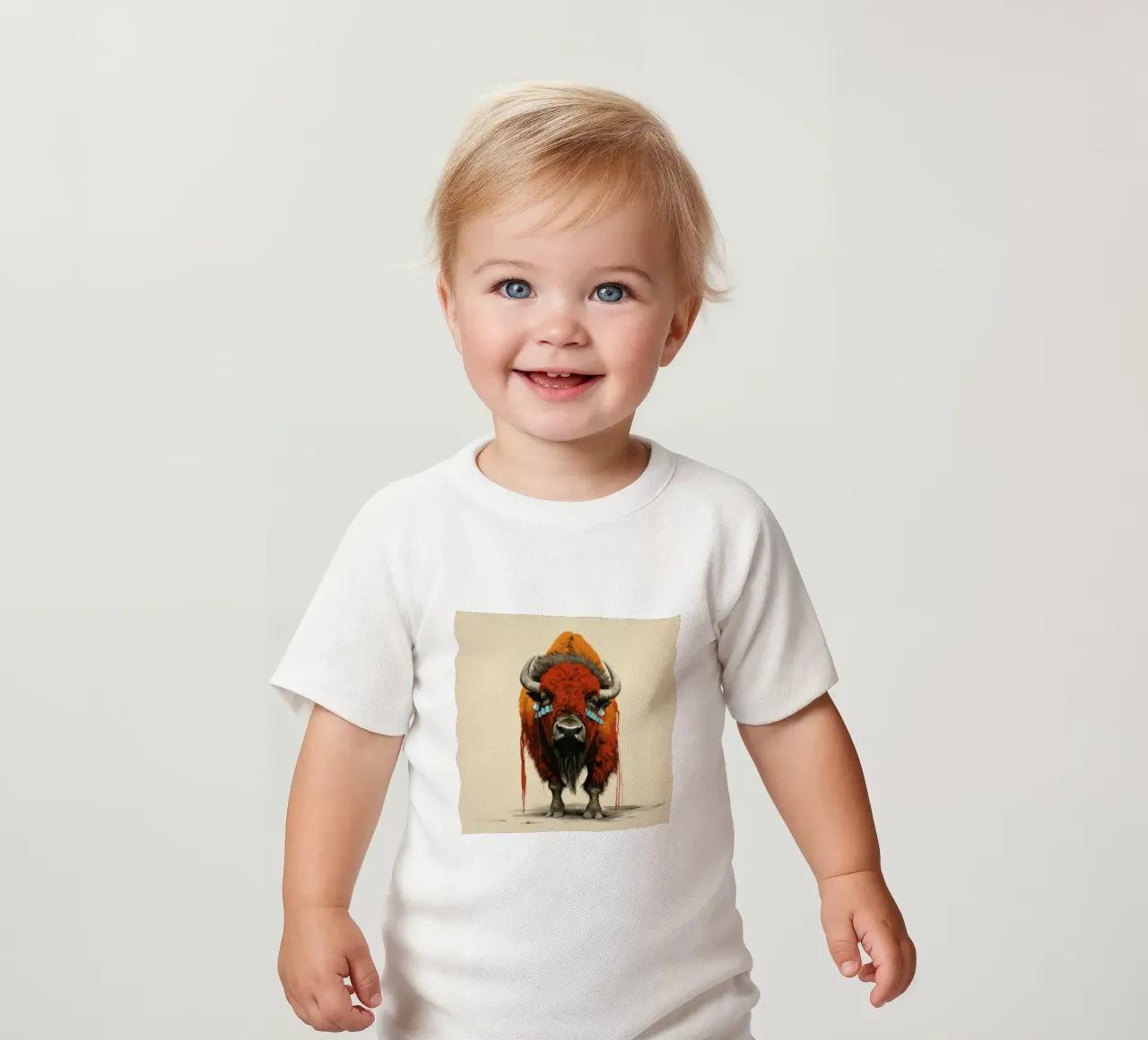 Bisonte minimo 1 maglietta neonato da Minimal Animal Art