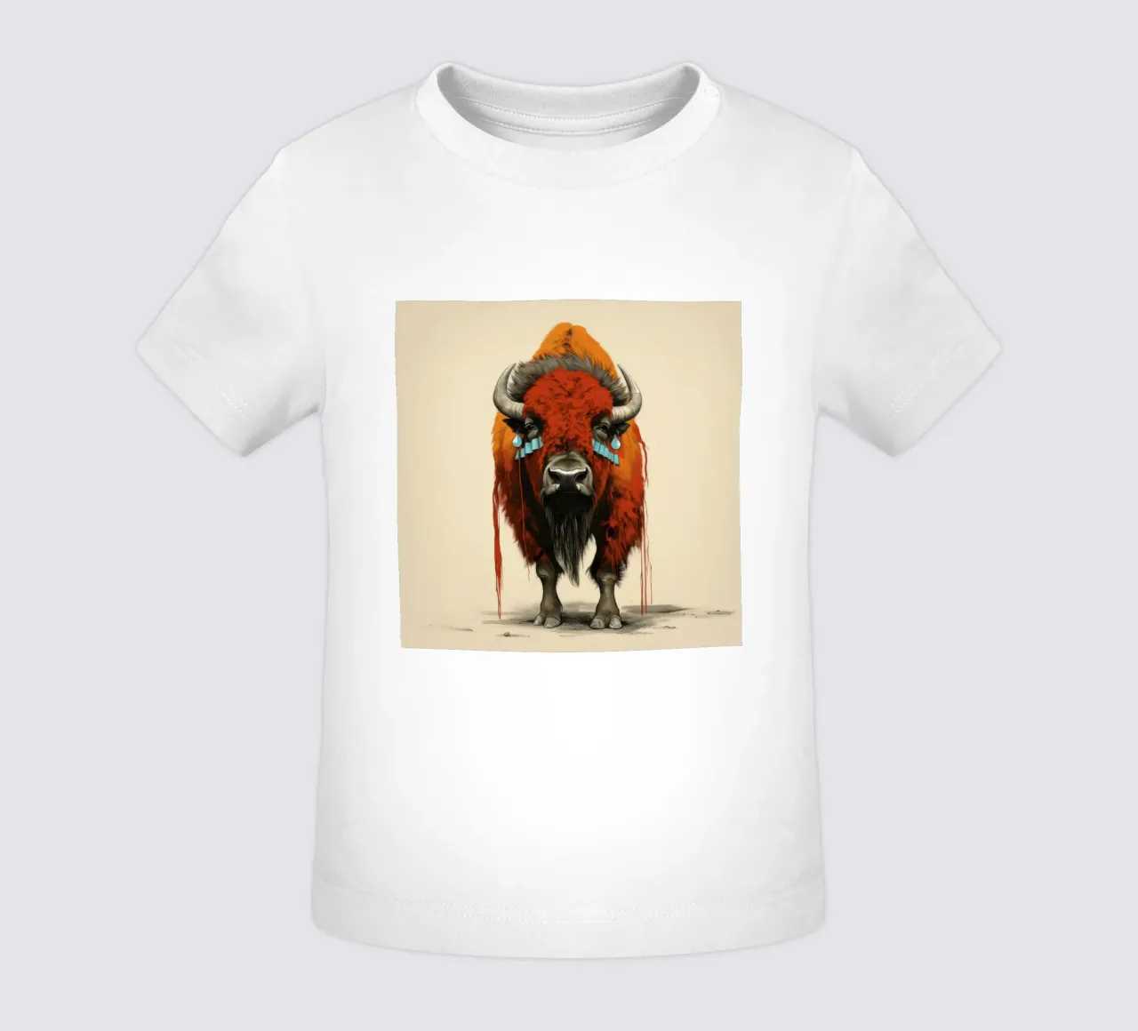 Minimal Bison 1 baby t-shirt by Minimal Animal Art