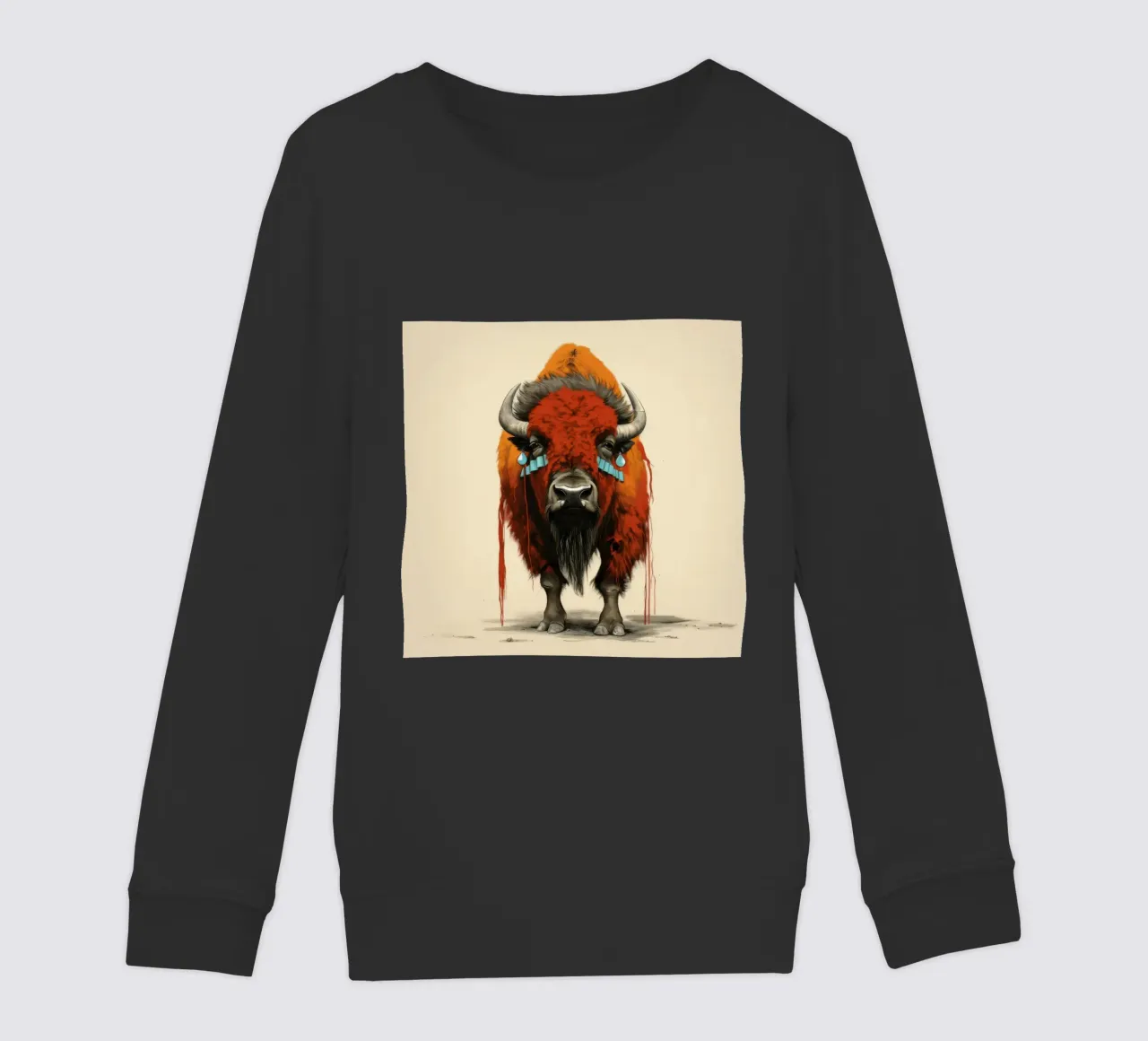 Bisonte minimo 1 felpa bambino da Minimal Animal Art