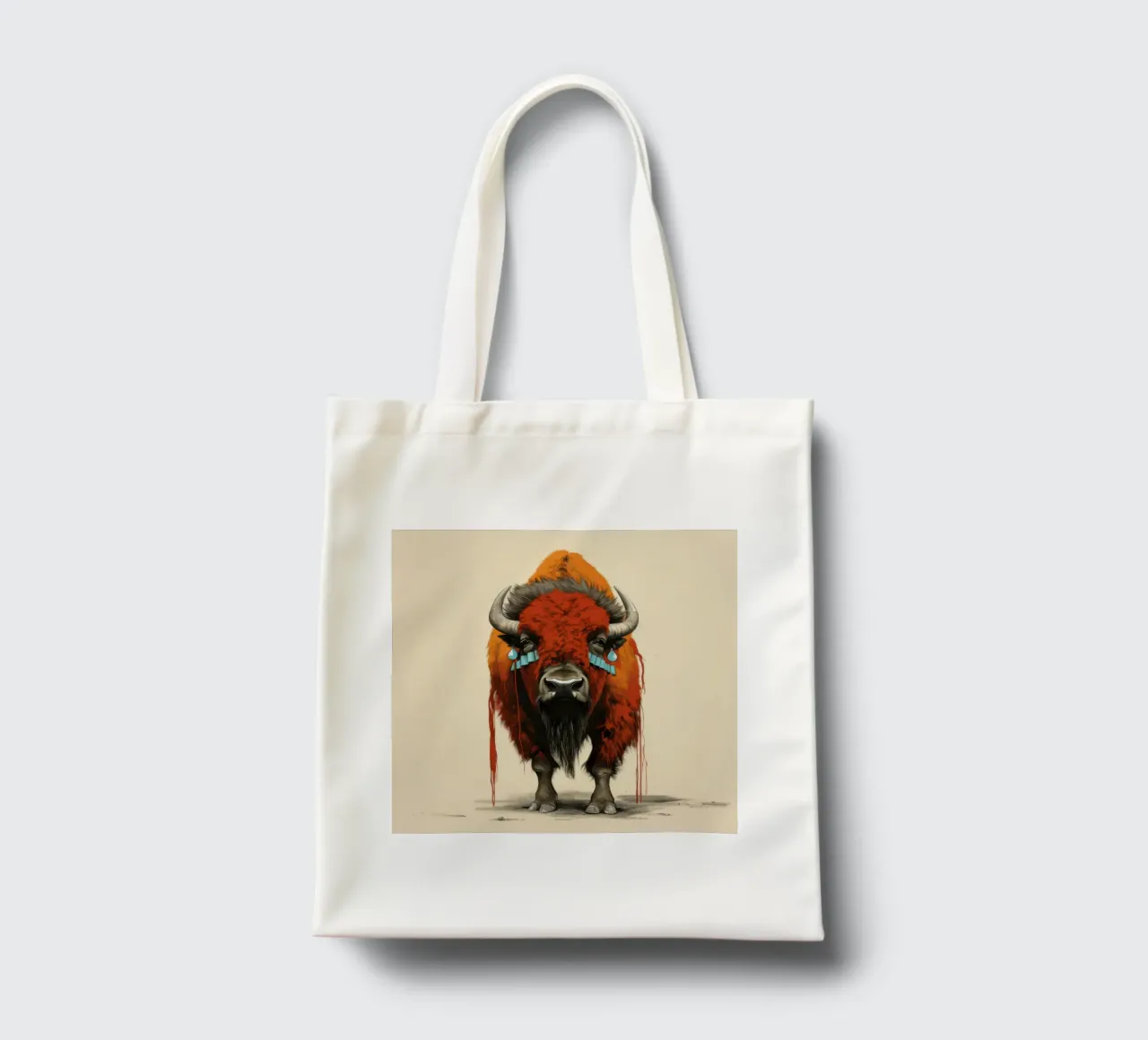 Bisonte mínimo 1 tote bag de Minimal Animal Art