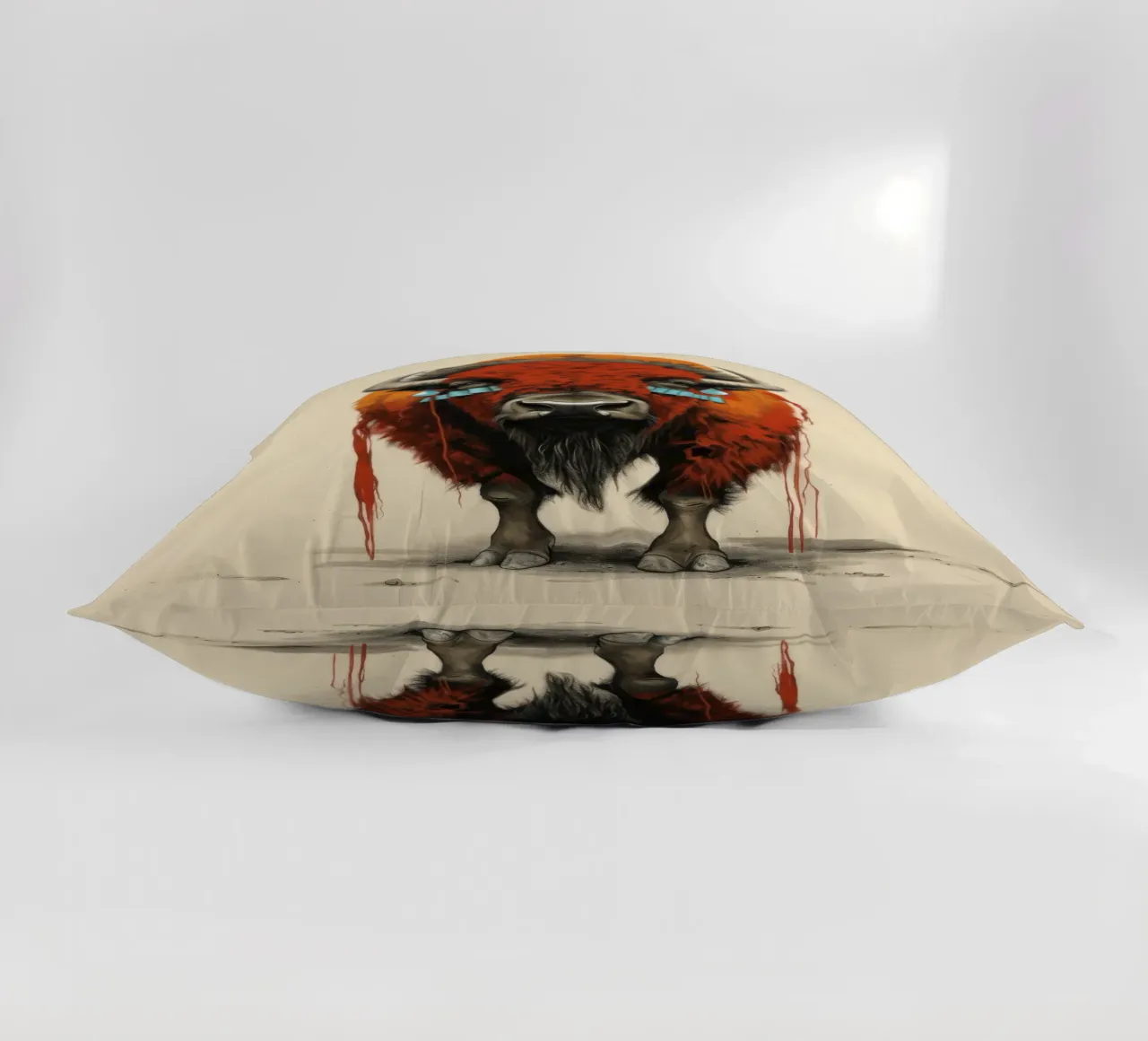 Bisonte minimo 1 cuscino da Minimal Animal Art