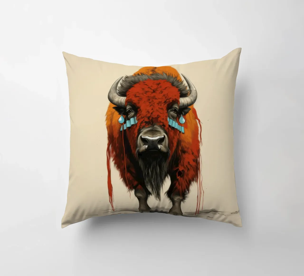 Bisonte minimo 1 cuscino da Minimal Animal Art