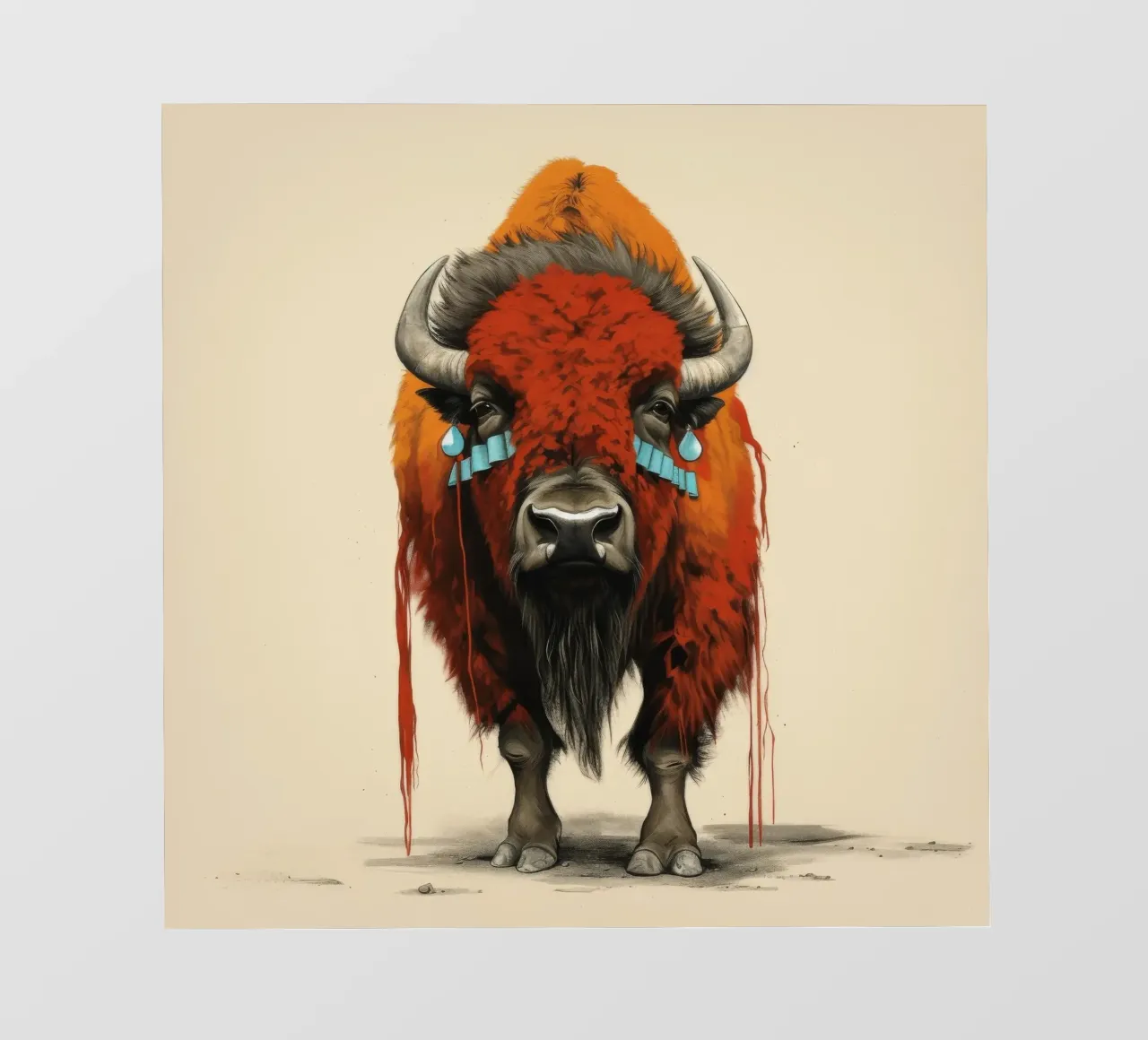 Bisonte minimo 1 telo in pvc da Minimal Animal Art