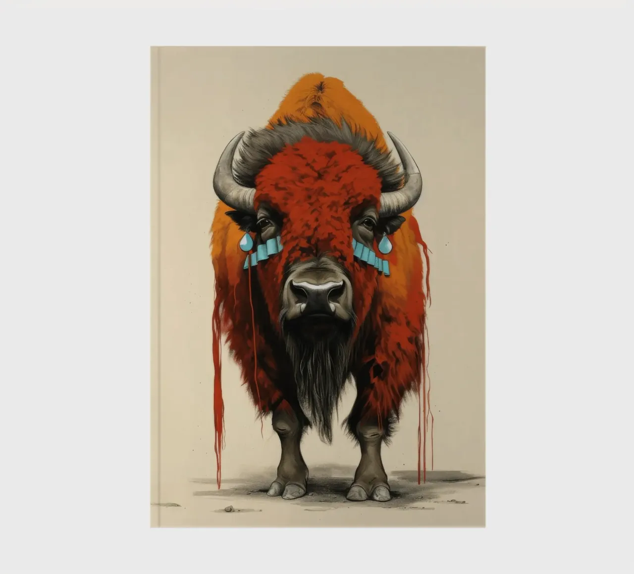 Minimal Bison 1 notebook by Minimal Animal Art