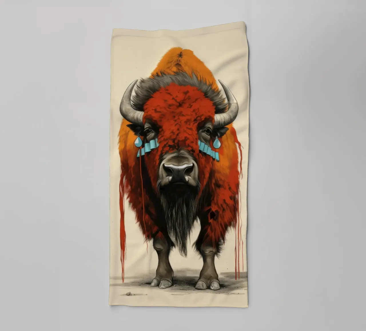 Bisonte minimo 1 asciugamano da bagno da Minimal Animal Art