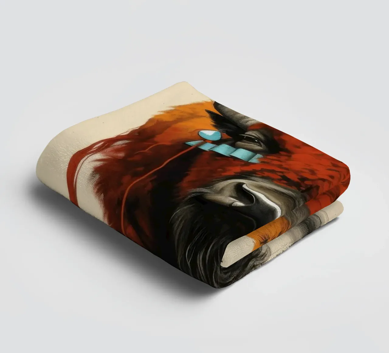 Bisonte minimo 1 asciugamano da bagno da Minimal Animal Art