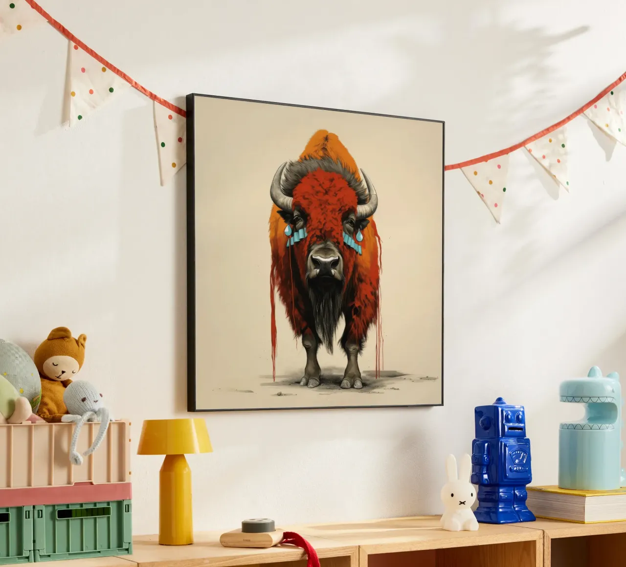 Bisonte minimo 1 pannello forex da Minimal Animal Art