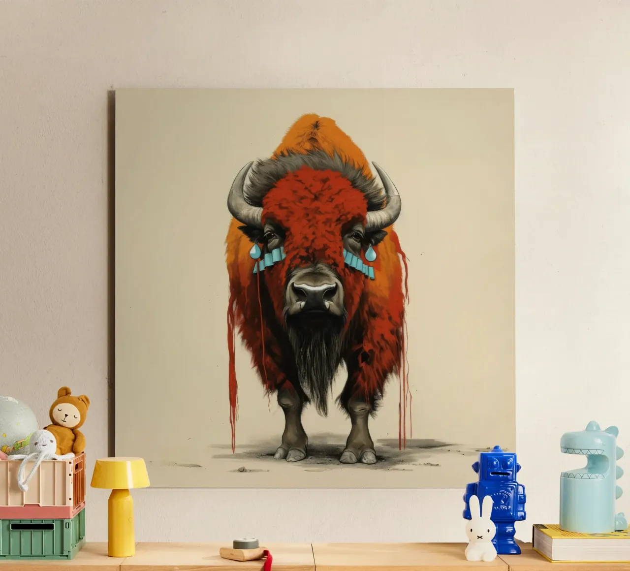 Bisonte minimo 1 pannello forex da Minimal Animal Art